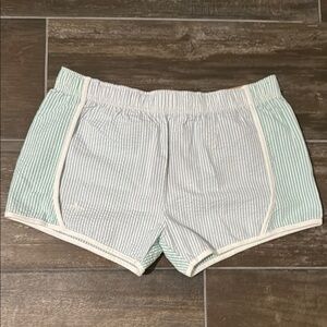 Lily Grace Green and White Shorts with Color Blocking